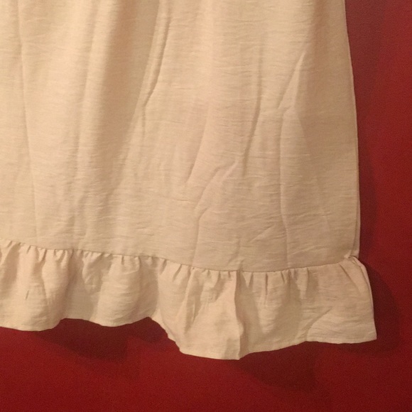 Khaki colored midi sundress with fabric belt - Picture 3 of 5